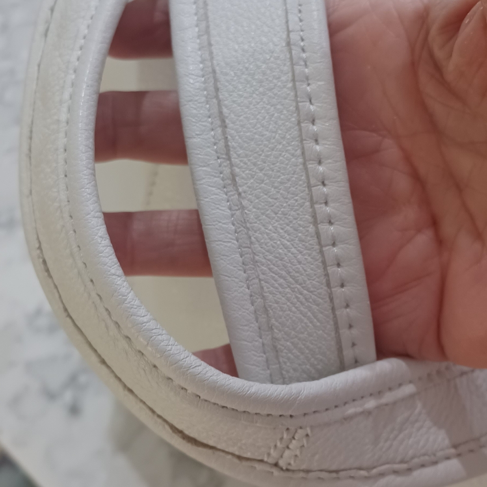 14IN PURE WHITE TALBOTS LEATHER BAG - Picture 9 of 17